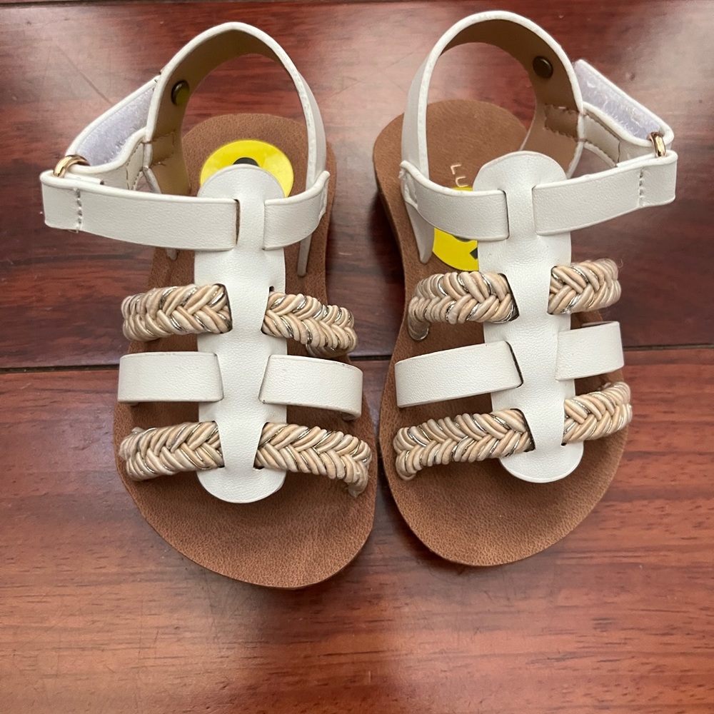 Lucky Brand Infant White and Tan Sandals